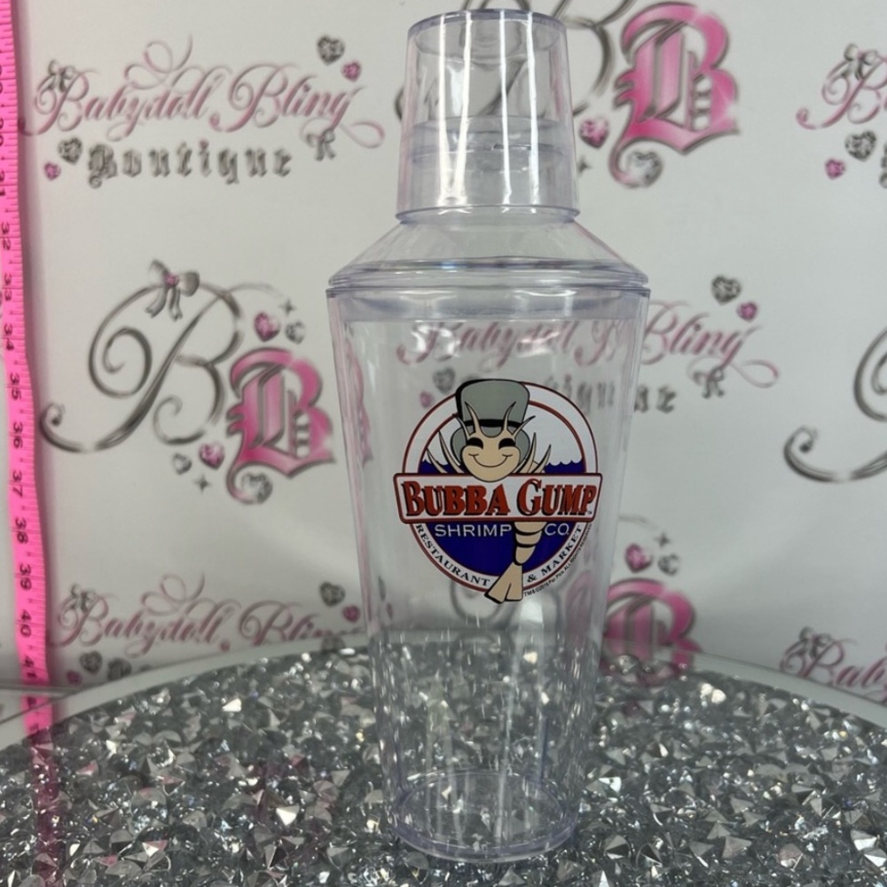 Bubba Gump cocktail shaker margarita Shrimp Co. Clear Plastic Tumbler - Clear